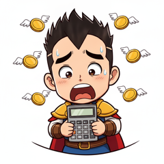 電卓を見て青ざめる勇者